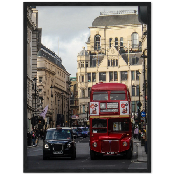 framed poster red bus  Museum-Quality Matte Paper Wooden Framed Poster